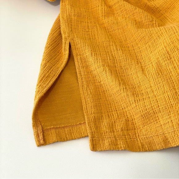 Madewell Texture & Thread Button Front Rank Dress Tungsten Glow Yellow Medium - Picture 14 of 16